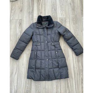 Lauren Ralph Lauren Faux-Fur Trim Puffer Down Coat Jacket Women Sz: Small